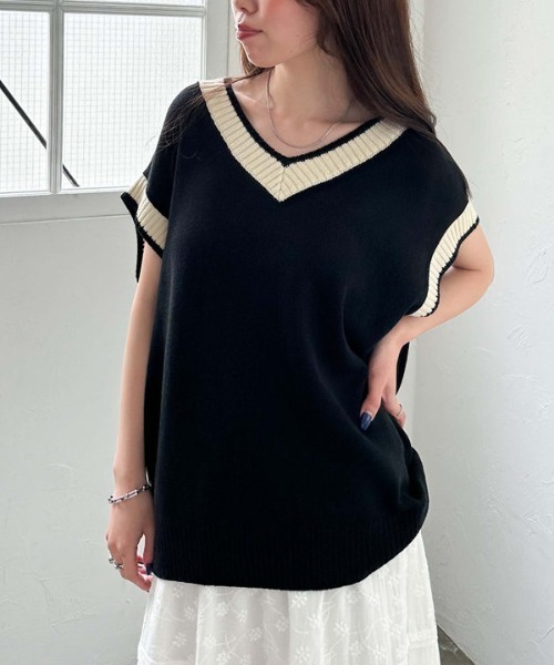 archives(アルシーヴ)の「ラインミドルベスト(ベスト・レディース・ブラック/アイボリー/ネイビー/グレー・MEDIUM)」の3枚目の写真