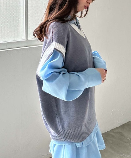 archives(アルシーヴ)の「ラインミドルベスト(ベスト・レディース・ブラック/アイボリー/ネイビー/グレー・MEDIUM)」の7枚目の写真