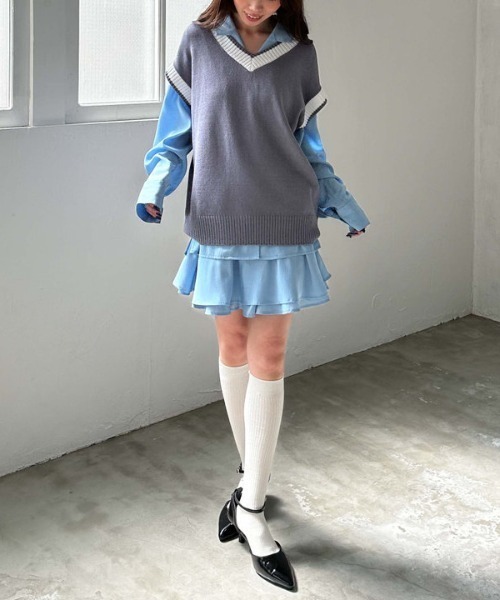 archives(アルシーヴ)の「ラインミドルベスト(ベスト・レディース・ブラック/アイボリー/ネイビー/グレー・MEDIUM)」の9枚目の写真