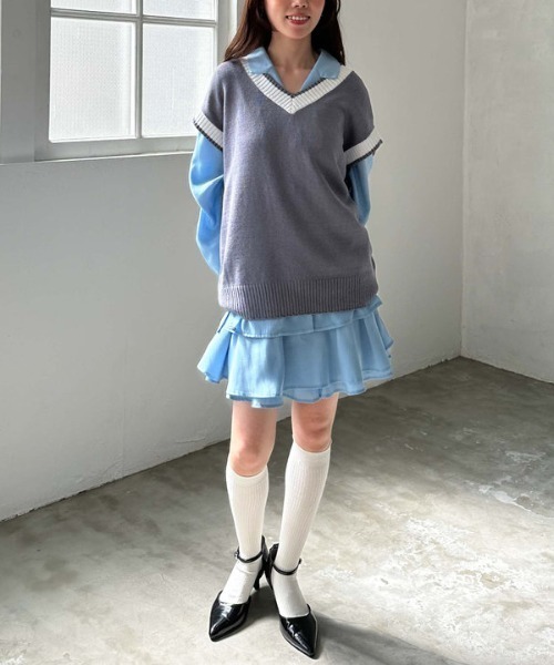 archives(アルシーヴ)の「ラインミドルベスト(ベスト・レディース・ブラック/アイボリー/ネイビー/グレー・MEDIUM)」の10枚目の写真