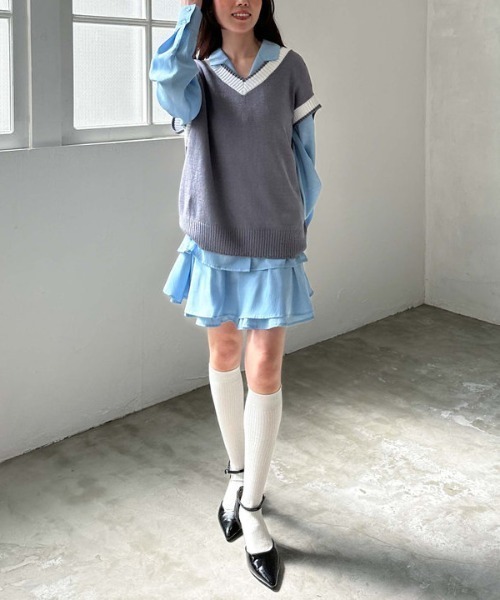 archives(アルシーヴ)の「ラインミドルベスト(ベスト・レディース・ブラック/アイボリー/ネイビー/グレー・MEDIUM)」の11枚目の写真