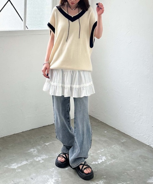 archives(アルシーヴ)の「ラインミドルベスト(ベスト・レディース・ブラック/アイボリー/ネイビー/グレー・MEDIUM)」の18枚目の写真