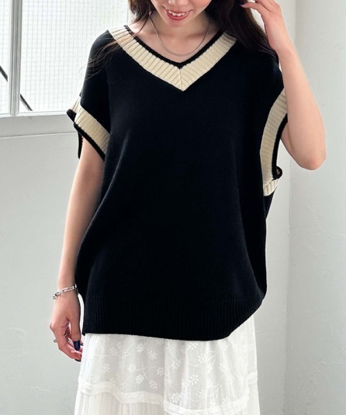 archives(アルシーヴ)の「ラインミドルベスト(ベスト・レディース・ブラック/アイボリー/ネイビー/グレー・MEDIUM)」の20枚目の写真