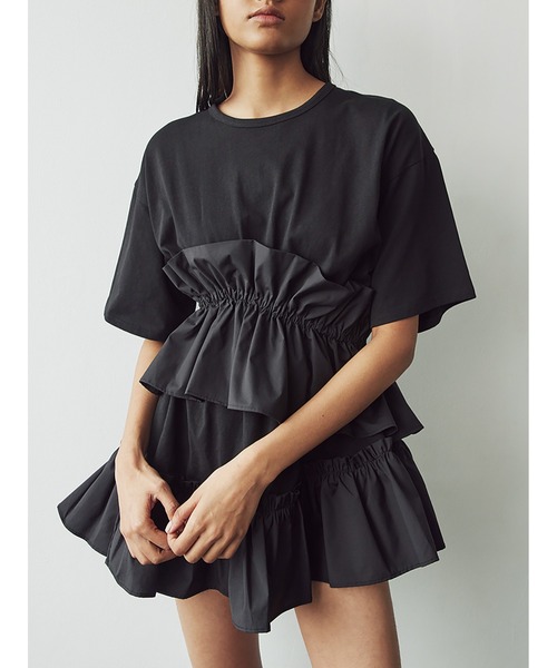 SORIN ソリン アシンメトリー Tシャツ セール】Asynmentry Ruffled T-shirt（Tシャツ/カットソー