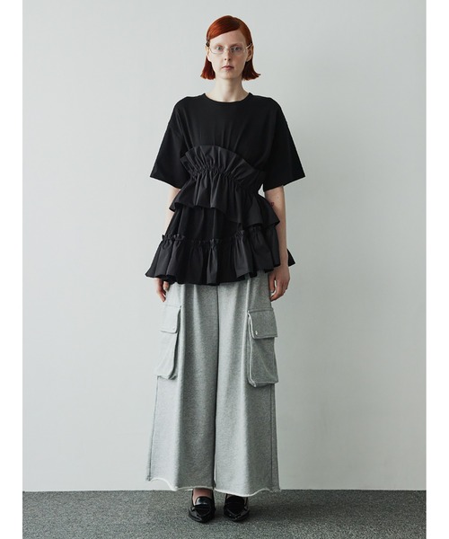 SORIN ソリン アシンメトリー Tシャツ Asynmentry Ruffled T-shirt（カットソー/Tシャツ）｜SORIN