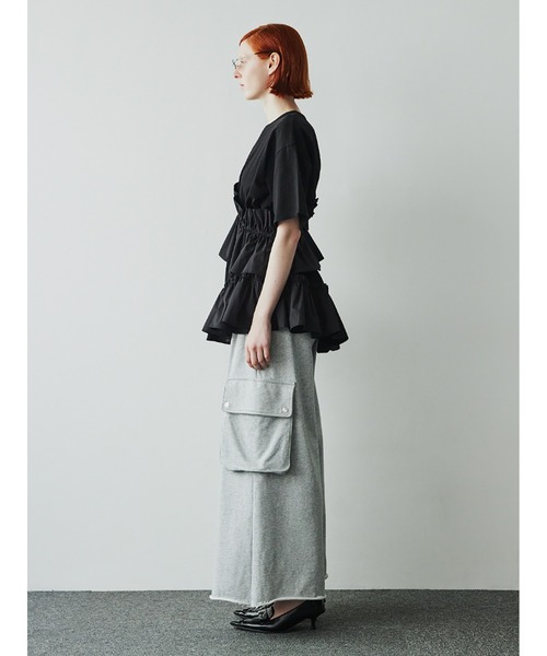 トップス SORIN Asynmentry Ruffled T-shirt セール】Asynmentry Ruffled T-shirt（Tシャツ/カットソー