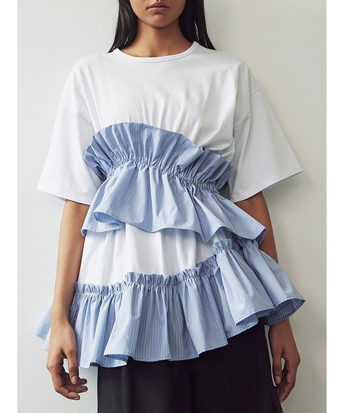 トップス SORIN Asynmentry Ruffled T-shirt セール】Asynmentry Ruffled T-shirt（Tシャツ/カットソー