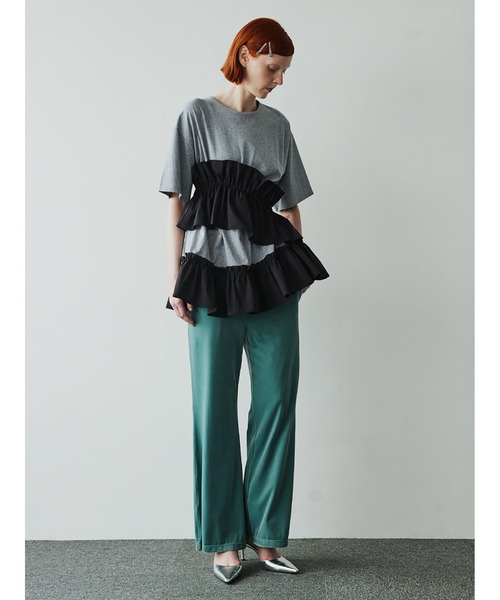 セール】Asynmentry Ruffled T-shirt（Tシャツ/カットソー