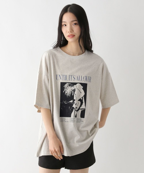 Heather(ヘザー)の「WEB限定 ヴィンテージプリントTEE 497424(Tシャツ/カットソー・レディース・オフホワイト/スミクロ/オートミール・FREE)」の3枚目の写真