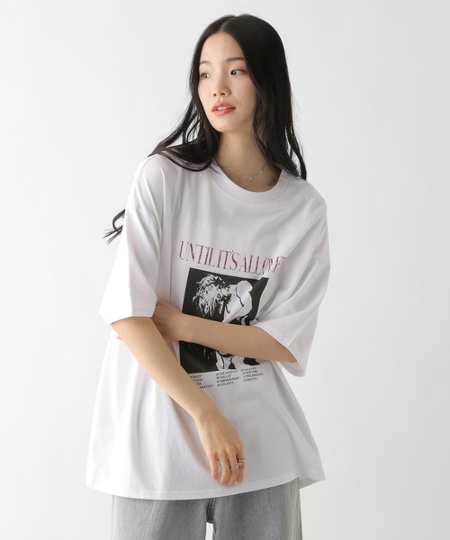 Heather(ヘザー)の「WEB限定 ヴィンテージプリントTEE 497424(Tシャツ/カットソー・レディース・オフホワイト/スミクロ/オートミール・FREE)」の4枚目の写真