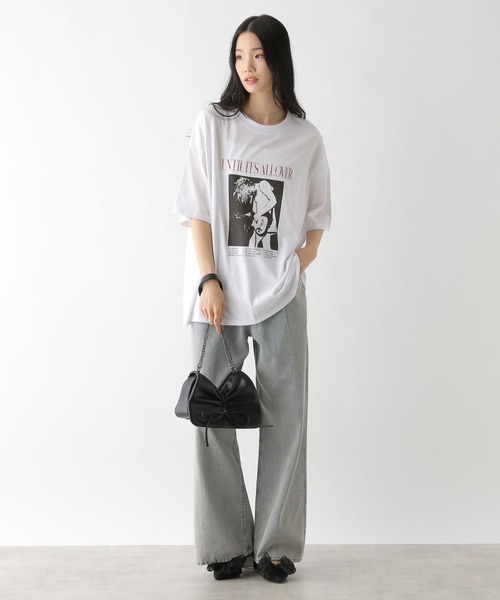 Heather(ヘザー)の「WEB限定 ヴィンテージプリントTEE 497424(Tシャツ/カットソー・レディース・オフホワイト/スミクロ/オートミール・FREE)」の7枚目の写真