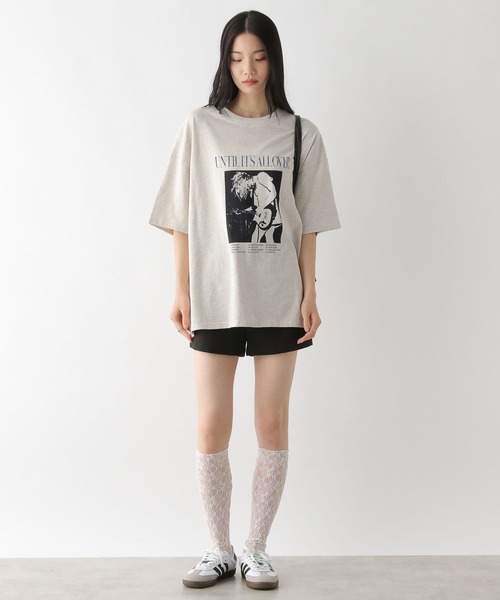 Heather(ヘザー)の「WEB限定 ヴィンテージプリントTEE 497424(Tシャツ/カットソー・レディース・オフホワイト/スミクロ/オートミール・FREE)」の15枚目の写真