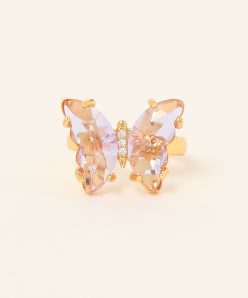 VIBGYOR(ヴィブジョー)の「【charme by pimo 】蝶々 ガラス リング 指輪(MA)(リング・レディース・パープル/ライトパープル/イエロー/レッド/クリア/ライトブルー/ライトグリーン/サーモンピンク/グリーン/その他/グレー・FREE)」の6枚目の写真