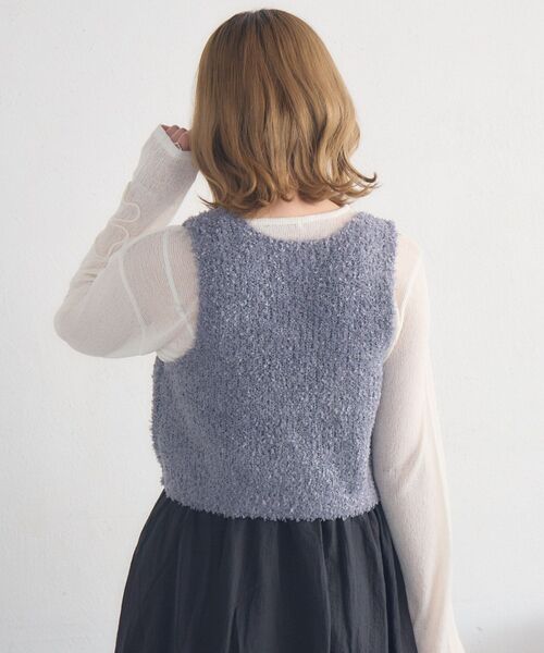 RETRO GIRL(レトロガール)の「リボンヤーンベスト(ベスト・レディース・ナチュラル/ライトグレー/ブラック・FREE)」の7枚目の写真