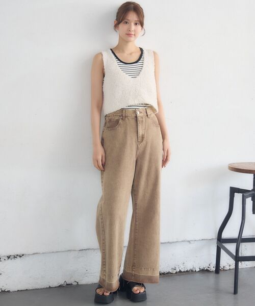 RETRO GIRL(レトロガール)の「リボンヤーンベスト(ベスト・レディース・ナチュラル/ライトグレー/ブラック・FREE)」の8枚目の写真