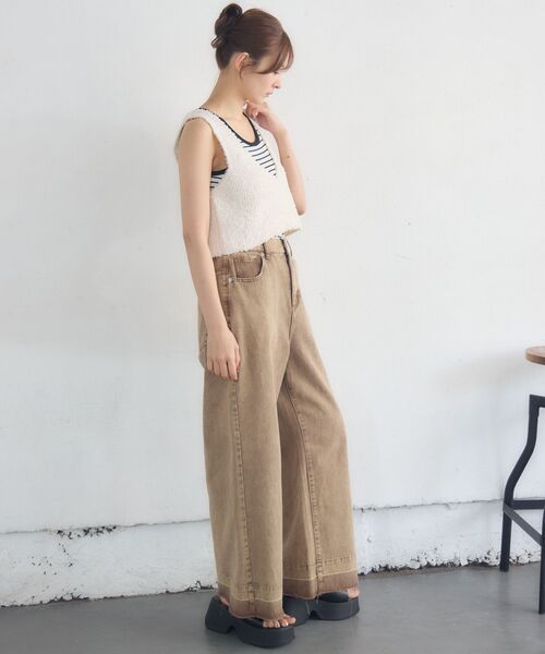 RETRO GIRL(レトロガール)の「リボンヤーンベスト(ベスト・レディース・ナチュラル/ライトグレー/ブラック・FREE)」の9枚目の写真