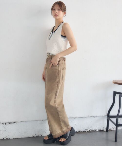 RETRO GIRL(レトロガール)の「リボンヤーンベスト(ベスト・レディース・ナチュラル/ライトグレー/ブラック・FREE)」の10枚目の写真