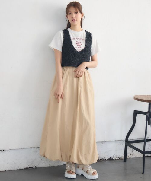 RETRO GIRL(レトロガール)の「リボンヤーンベスト(ベスト・レディース・ナチュラル/ライトグレー/ブラック・FREE)」の16枚目の写真