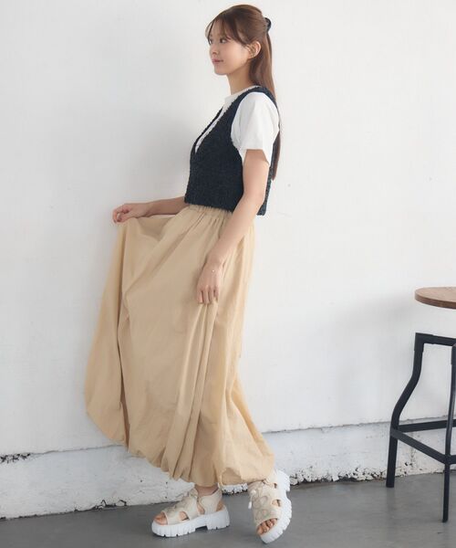 RETRO GIRL(レトロガール)の「リボンヤーンベスト(ベスト・レディース・ナチュラル/ライトグレー/ブラック・FREE)」の18枚目の写真