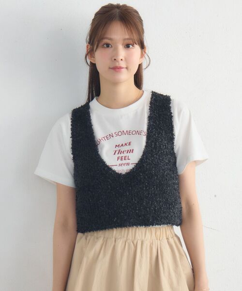 RETRO GIRL(レトロガール)の「リボンヤーンベスト(ベスト・レディース・ナチュラル/ライトグレー/ブラック・FREE)」の20枚目の写真