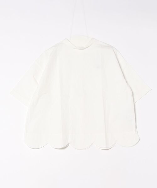 POU DOU DOU（プードゥドゥ）の「2way裾スカラップブラウス（シャツ/ブラウス・レディース・オフホワイト/ブルー/ブラック/スミクロ/ネイビー/ブルー系その他2/ライトブルー/ブラック系その他/ホワイト・M/3）」の3枚目の写真