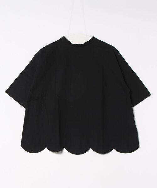 POU DOU DOU（プードゥドゥ）の「2way裾スカラップブラウス（シャツ/ブラウス・レディース・オフホワイト/ブルー/ブラック/スミクロ/ネイビー/ブルー系その他2/ライトブルー/ブラック系その他/ホワイト・M/3）」の4枚目の写真