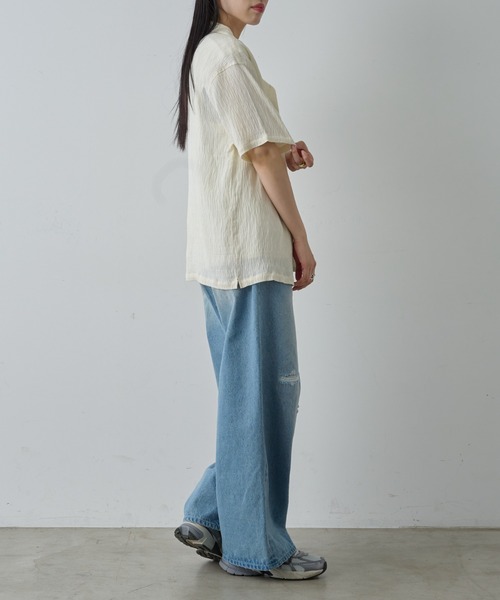 COLONY 2139（コロニートゥーワンスリーナイン）の「楊柳ジャガード半袖シャツ（シャツ/ブラウス・メンズ・ホワイト/ブラック・MEDIUM/LARGE）」の16枚目の写真