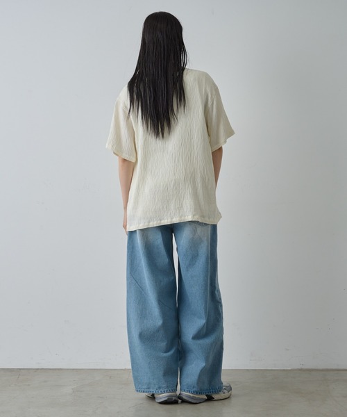 COLONY 2139（コロニートゥーワンスリーナイン）の「楊柳ジャガード半袖シャツ（シャツ/ブラウス・メンズ・ホワイト/ブラック・MEDIUM/LARGE）」の17枚目の写真