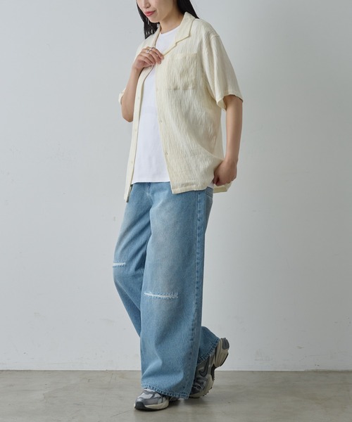 COLONY 2139（コロニートゥーワンスリーナイン）の「楊柳ジャガード半袖シャツ（シャツ/ブラウス・メンズ・ホワイト/ブラック・MEDIUM/LARGE）」の18枚目の写真