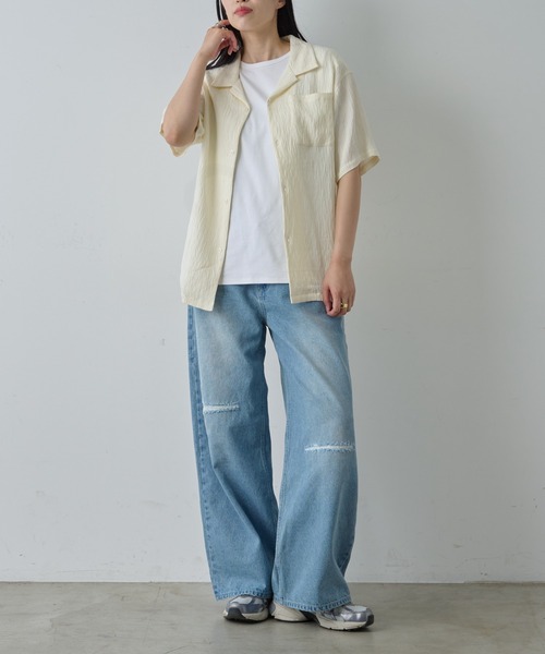 COLONY 2139（コロニートゥーワンスリーナイン）の「楊柳ジャガード半袖シャツ（シャツ/ブラウス・メンズ・ホワイト/ブラック・MEDIUM/LARGE）」の15枚目の写真