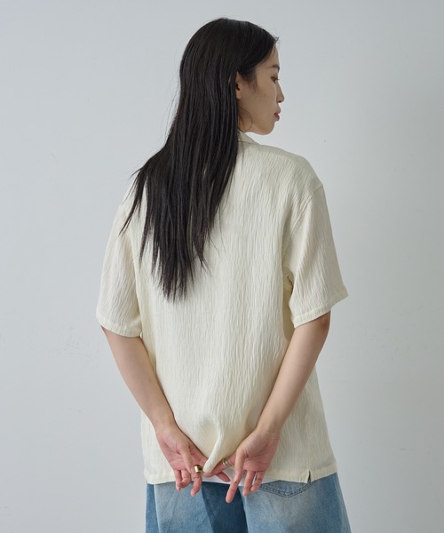 COLONY 2139（コロニートゥーワンスリーナイン）の「楊柳ジャガード半袖シャツ（シャツ/ブラウス・メンズ・ホワイト/ブラック・MEDIUM/LARGE）」の9枚目の写真