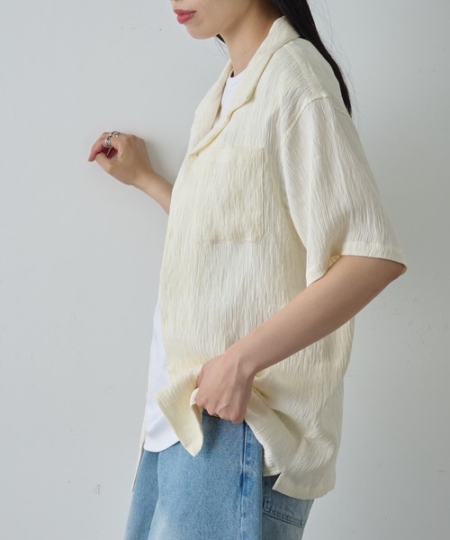 COLONY 2139（コロニートゥーワンスリーナイン）の「楊柳ジャガード半袖シャツ（シャツ/ブラウス・メンズ・ホワイト/ブラック・MEDIUM/LARGE）」の10枚目の写真