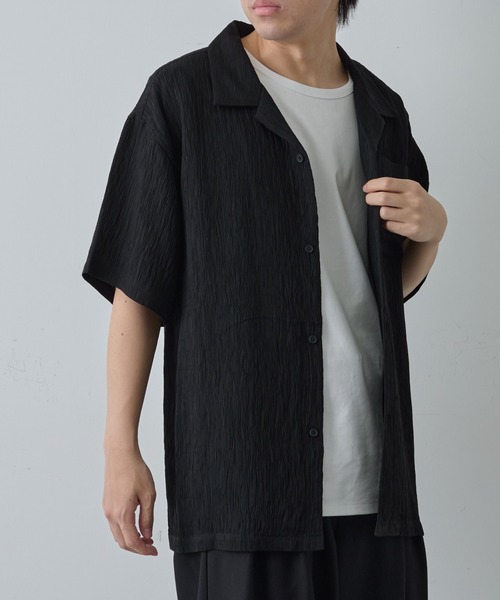 COLONY 2139（コロニートゥーワンスリーナイン）の「楊柳ジャガード半袖シャツ（シャツ/ブラウス・メンズ・ホワイト/ブラック・MEDIUM/LARGE）」の6枚目の写真