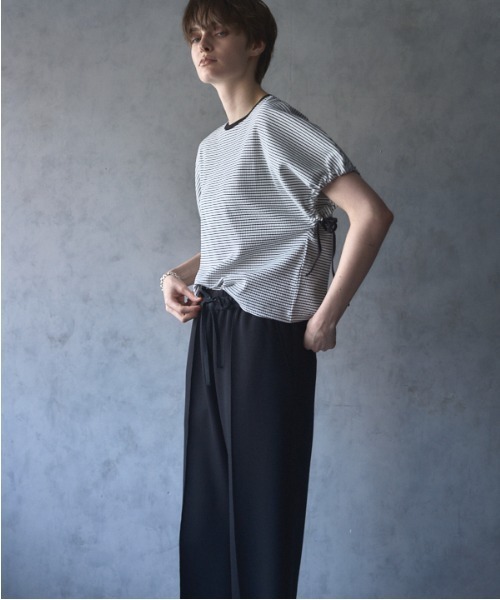 Muel Chic(ミュエルシック)の「Lay border CS レイボーダーカットソー(Tシャツ/カットソー・レディース・ブラック/ホワイト/ライトグリーン/モカ・FREE)」の7枚目の写真