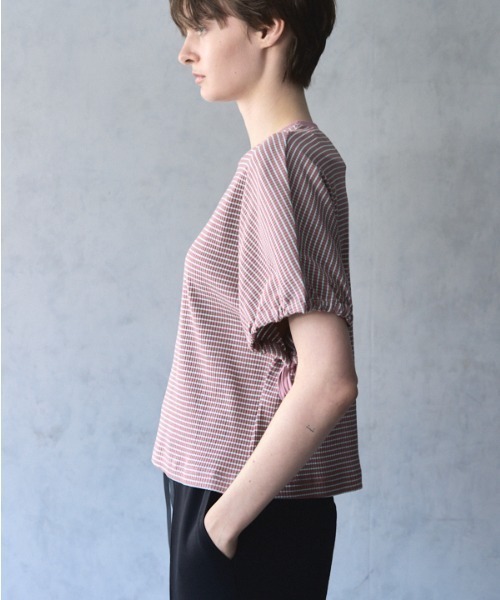 Muel Chic(ミュエルシック)の「Lay border CS レイボーダーカットソー(Tシャツ/カットソー・レディース・ブラック/ホワイト/ライトグリーン/モカ・FREE)」の22枚目の写真