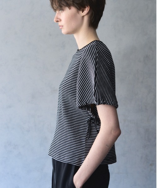 Muel Chic(ミュエルシック)の「Lay border CS レイボーダーカットソー(Tシャツ/カットソー・レディース・ブラック/ホワイト/ライトグリーン/モカ・FREE)」の17枚目の写真