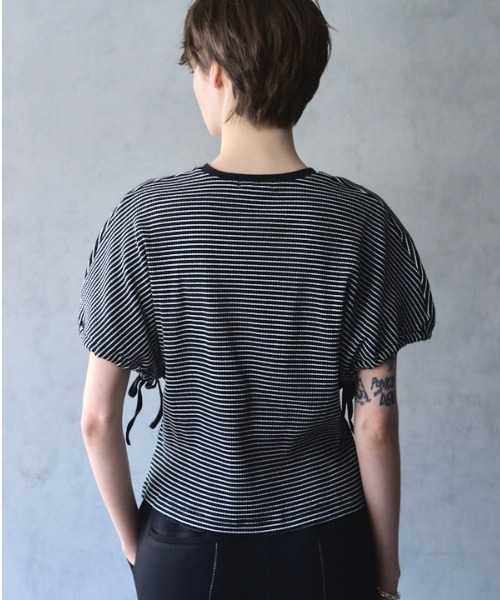Muel Chic(ミュエルシック)の「Lay border CS レイボーダーカットソー(Tシャツ/カットソー・レディース・ブラック/ホワイト/ライトグリーン/モカ・FREE)」の18枚目の写真
