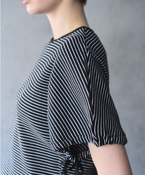 Muel Chic(ミュエルシック)の「Lay border CS レイボーダーカットソー(Tシャツ/カットソー・レディース・ブラック/ホワイト/ライトグリーン/モカ・FREE)」の19枚目の写真