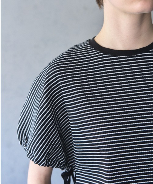 Muel Chic(ミュエルシック)の「Lay border CS レイボーダーカットソー(Tシャツ/カットソー・レディース・ブラック/ホワイト/ライトグリーン/モカ・FREE)」の20枚目の写真