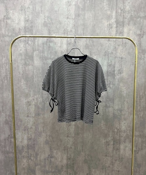 Muel Chic(ミュエルシック)の「Lay border CS レイボーダーカットソー(Tシャツ/カットソー・レディース・ブラック/ホワイト/ライトグリーン/モカ・FREE)」の21枚目の写真
