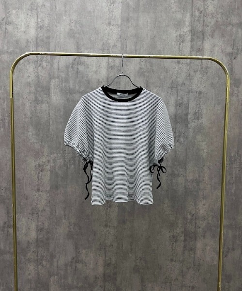 Muel Chic(ミュエルシック)の「Lay border CS レイボーダーカットソー(Tシャツ/カットソー・レディース・ブラック/ホワイト/ライトグリーン/モカ・FREE)」の16枚目の写真