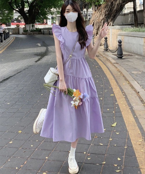 フリルティアードワンピース ノースリ Aライン 韓国系 g4092 lpg311-0751_m.jpg