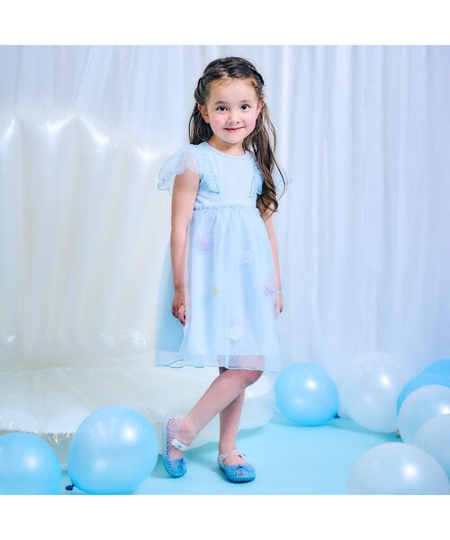 セール】【ジュニア対応】シェルモチーフチュールワンピース