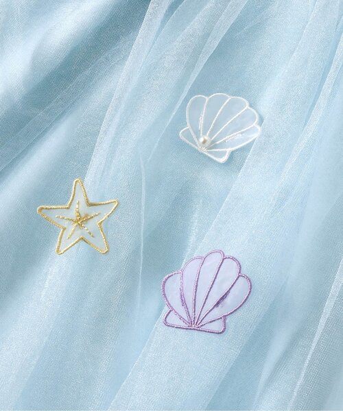 apres les cours（アプレレクール）の「【ジュニア対応】シェルモチーフチュールワンピース（ワンピース・キッズ・アイボリー/サックスブルー・80/90/100/110/120/130/140）」の19枚目の写真