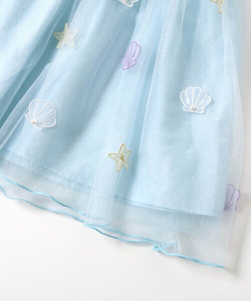 apres les cours（アプレレクール）の「【ジュニア対応】シェルモチーフチュールワンピース（ワンピース・キッズ・アイボリー/サックスブルー・80/90/100/110/120/130/140）」の17枚目の写真