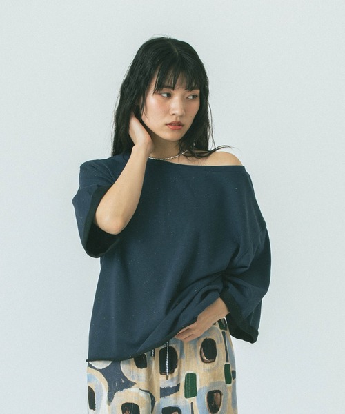ROSE BUD（ローズバッド）の「【WEB・一部店舗限定】COLOR NEP OFF-SHOULDER TOP（Tシャツ/カットソー・レディース・ホワイト/グレー/ネイビー・ONE SIZE）」の18枚目の写真