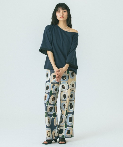 ROSE BUD（ローズバッド）の「【WEB・一部店舗限定】COLOR NEP OFF-SHOULDER TOP（Tシャツ/カットソー・レディース・ホワイト/グレー/ネイビー・ONE SIZE）」の19枚目の写真