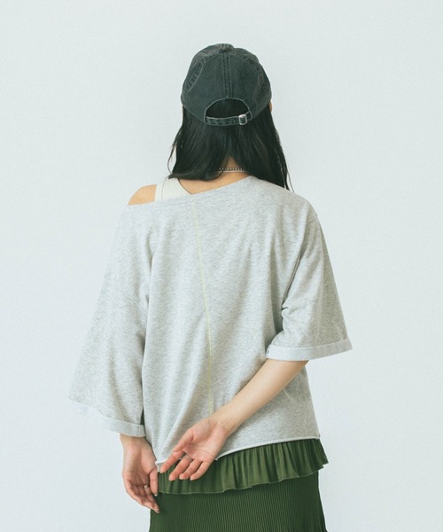 ROSE BUD（ローズバッド）の「【WEB・一部店舗限定】COLOR NEP OFF-SHOULDER TOP（Tシャツ/カットソー・レディース・ホワイト/グレー/ネイビー・ONE SIZE）」の8枚目の写真