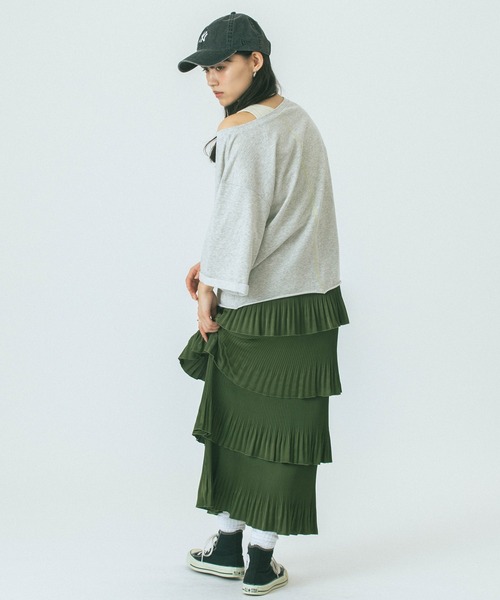 ROSE BUD（ローズバッド）の「【WEB・一部店舗限定】COLOR NEP OFF-SHOULDER TOP（Tシャツ/カットソー・レディース・ホワイト/グレー/ネイビー・ONE SIZE）」の12枚目の写真