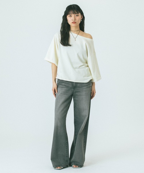 ROSE BUD（ローズバッド）の「【WEB・一部店舗限定】COLOR NEP OFF-SHOULDER TOP（Tシャツ/カットソー・レディース・ホワイト/グレー/ネイビー・ONE SIZE）」の13枚目の写真
